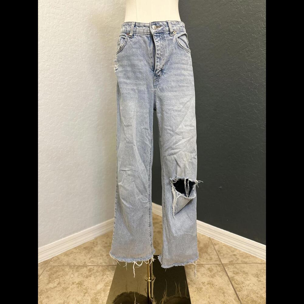 H&M Vintage Distressed Wide Leg Jeans